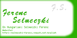 ferenc selmeczki business card